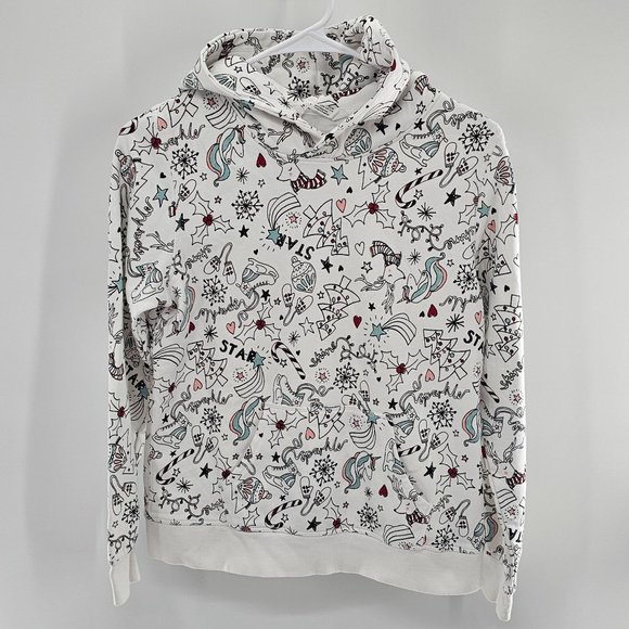 H&M Girls Hooded Sweater Top with Christmas Motif 12-14 years - Picture 1 of 5